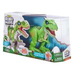Robo alive - assortiment 2 couleurs dinosaure t-rex electrique - effets sonores - 6 pieces + oeuf dino slime