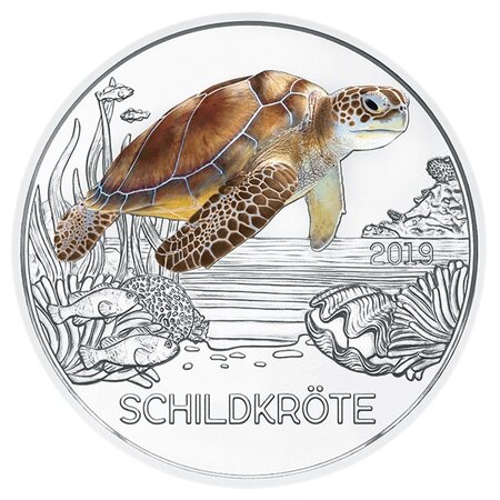 Pièce de monnaie 3 euro Autriche 2019 – Tortue