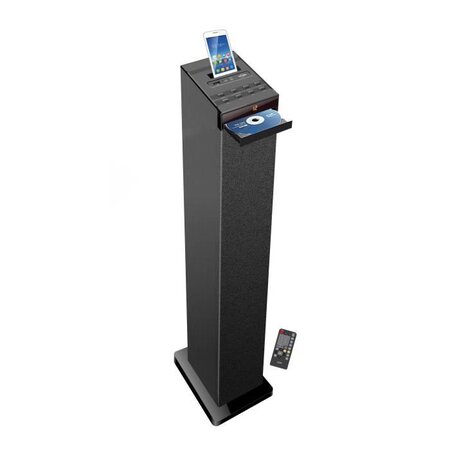 INOVALLEY HP32CD - Tour de son Bluetooth, Lecteur CD, USB - Noir