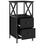 vidaXL Table de chevet noir 34x35 5x70 cm bois d’ingénierie