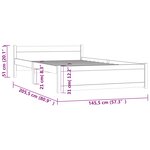 vidaXL Cadre de lit Blanc Bois massif 140x200 cm