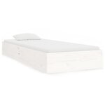 vidaXL Cadre de lit blanc bois massif 90x190 cm simple