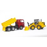 Bruder camion à benne avec chargeuse sur roues man tga 1:16