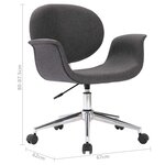 vidaXL Chaise pivotante de salle à manger Gris Tissu