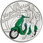 Pièce de monnaie 5 euro Italie 2019 argent BU – Vespa (verte)
