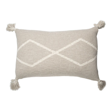 Coussin tricoté beige 48 x 30 cm