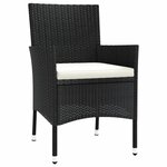 vidaXL Ensemble à dîner de jardin et coussins 7Pièces Noir Résine tressée
