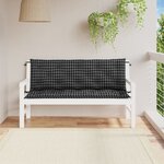 vidaXL Coussins de banc de jardin lot de 2 carreaux noir 150x50x7 cm