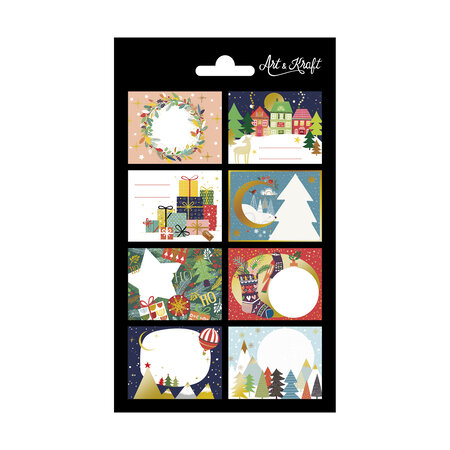 8 étiquettes autocollantes - motifs laponie