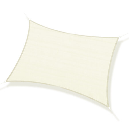 Voile d'ombrage rectangulaire 3 x 4 m polyéthylène haute densité résistant aux UV coloris crème