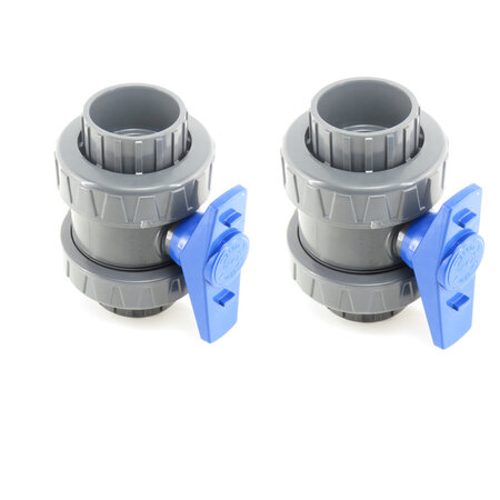 Lot de 2 vannes, ø 63 mm, Vanne PVC pour piscine - Gamme version 2020