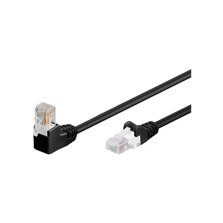 CAT 5e câble de liaison 1x 90° coudé, U/UTP 50 cm Noir GOOBAY
