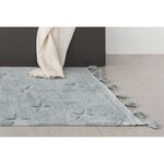 Tapis coton motif star - bleu - 120 x 175