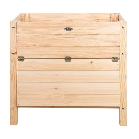 Esschert Design Lit surélevé avec rangement 65 L Naturel
