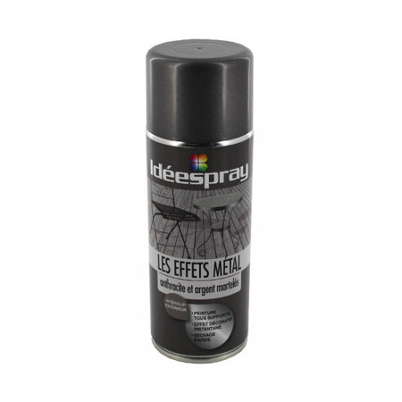 Bombe de peinture idéespray - anthracite et argent martelés - sinto - 400ml