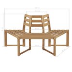 vidaXL Banc de tour d'arbre Demi-hexagonal 160 cm Bois d'acacia massif