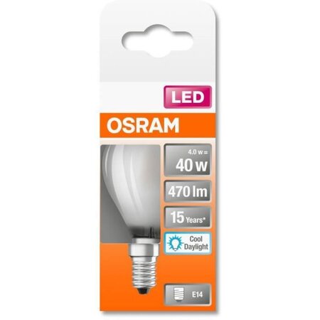 Osram ampoule led sphérique verre dépoli 4w=40 e14  lumiere du jour