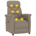 vidaXL Fauteuil de massage électrique Taupe Similicuir daim