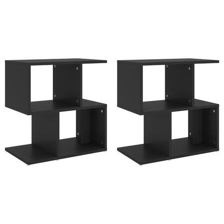 vidaXL Tables de chevet 2 Pièces Noir 50x30x51 5 cm Aggloméré