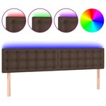 vidaXL Tête de lit à LED Marron 200x5x78/88 cm Similicuir