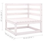 vidaXL Salon de jardin 8 Pièces avec coussins Blanc Bois de pin massif