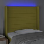 vidaXL Tête de lit à LED Vert 103x16x118/128 cm Tissu
