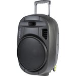 IBIZA PORT15VHF-MKII - Systeme enceinte de sonorisation portable autonome 15/38CM AVEC USB, Bluetooth et 2 micros VHF