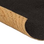 vidaXL Tapis tressé réversible Anthracite et naturel 90 cm Jute Rond