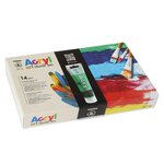 Coffret 8 peintures acrylique et accessoires