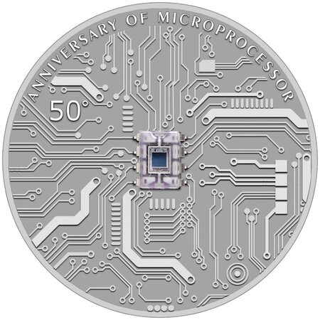 MICROCHIP 50th Anniversary 2 onces argent monnaie 5 Dollars Niue 2021