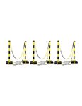 (KIT POTEAUX DE BALISAGE PVC) 2 POTEAUX PVC + 5 M DE CHAÎNE rouge / blanc