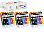 15 cartouche d'encre compatibles avec canon 550 551 b3b3c3m3y3