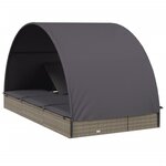 vidaXL Transat 2 places avec toit rond gris 211x112x140 cm
