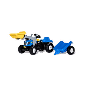 Tracteur a pedales + remorque rollyKid New Holland