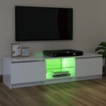vidaXL Meuble TV avec lumières LED blanc brillant 120x30x35 5 cm