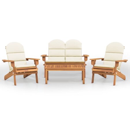 vidaXL Ensemble de salon de jardin Adirondack 4 Pièces bois acacia solide