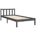 vidaXL Cadre de lit avec tête de lit gris simple bois massif