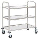 vidaXL Chariot de cuisine à 3 niveaux 95x45x83 5 cm Acier inoxydable