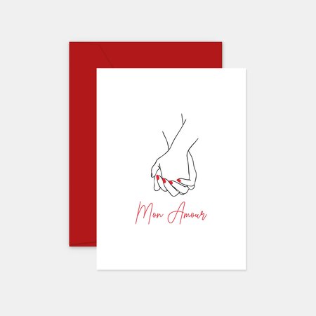 Carte mon amour - les mains
