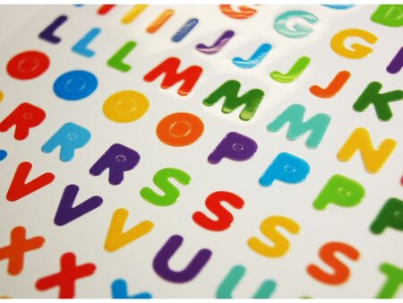 120 Autocollants - Alphabet & Chiffres - Multicolores