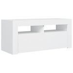 vidaXL Meuble TV avec lumières LED blanc 90x35x40 cm