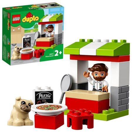 Lego 10927 duplo town le stand a pizza  jeu de construction  avec figurine de chien  grands jouets en brique pour bébé 2 ans et +