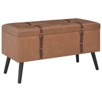 vidaXL Tabourets de rangement 3 Pièces Marron Similicuir