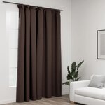 vidaXL Rideau occultant d'aspect de lin avec crochets Taupe 290x245 cm