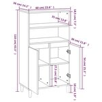 vidaXL Buffet haut Noir 60x36x110 cm Bois d'ingénierie