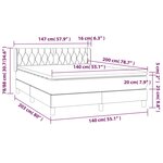 vidaXL Lit à sommier tapissier avec matelas Gris foncé 140x200cm Tissu