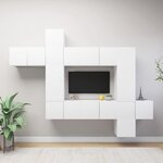 vidaXL Ensemble de meuble TV 10 Pièces Blanc Aggloméré
