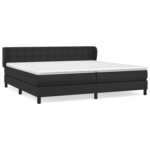vidaXL Lit à sommier tapissier avec matelas Noir 200x200 cm Similicuir