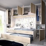 Lit gigogne enfant avec multiples rangements 90 x 190 cm