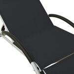 vidaXL Chaise longue avec oreiller Textilène Noir